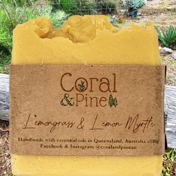 Coral & Pine Lemongrass & Lemon Myrtle Rustic Soap - Image 2
