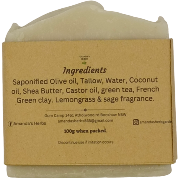 Amandas Herbs Lemongrass & Green Tea Soap - Image 2